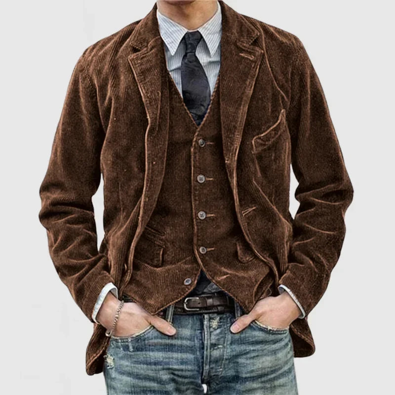 Ludosław | Klasyczna Kurtka i Kamizelka w Stylu Vintage